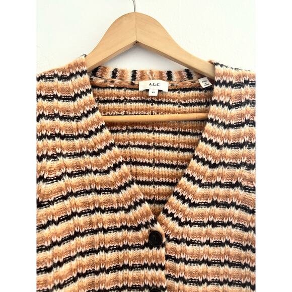 A.L.C Rebekah Wool Blend Striped Cardigan Sweater - Picture 7 of 10